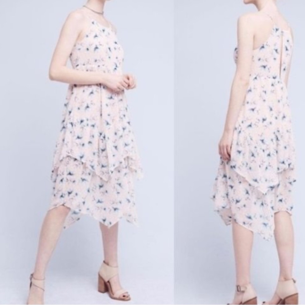Moon River by Anthropology size Large NWT Firenze tiered midi floral dress